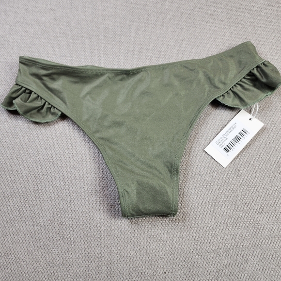 NWT Dream Bandits Sustainable Green Ruffle Low Rise Byron Bikini Breif Sz Small - Picture 5 of 11